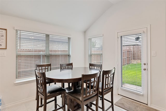 9220 Nevis Dr, Fort Worth, TX 76123 - dining area with lofted ceiling and baseboards