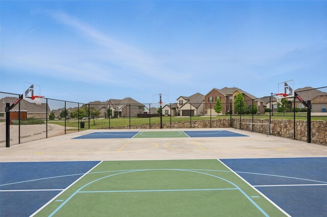 317 Legna Dr, Aledo, TX 76008 - view of basketball court with community basketball court, a residential view, and fence