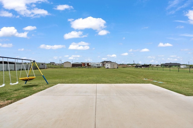3304 Cobbler Ln, Joshua, TX 76058 - view of yard with a playground, a shed, and a patio