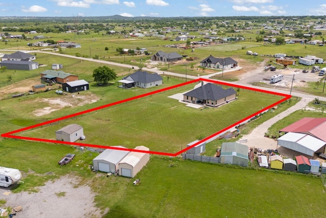 3304 Cobbler Ln, Joshua, TX 76058 - aerial view of property and surrounding area with property parcel outlined