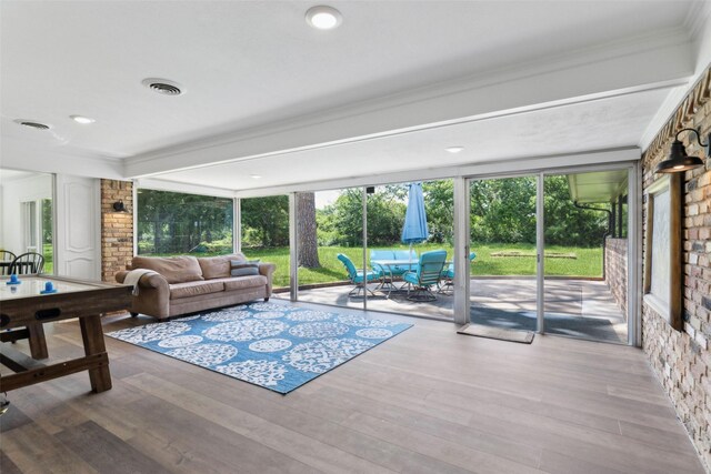 2173 Fairway Acres Dr, Argyle, TX 76226 - sunroom with ornamental molding and wood finished floors