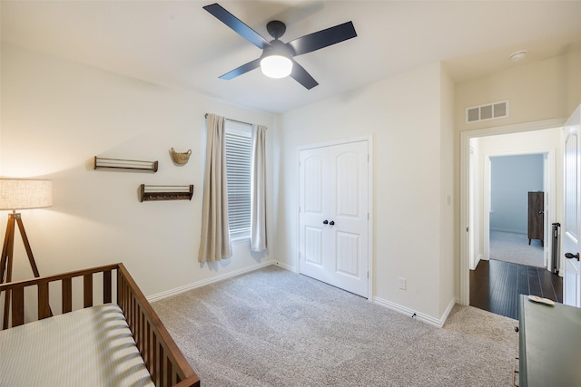 3129 Greymoore Dr, Anna, TX 75409 - unfurnished bedroom with carpet, baseboards, ceiling fan, and a closet
