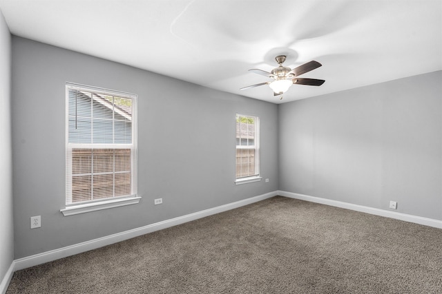 4016 Austin Ave, Waco, TX 76710 - spare room with baseboards, carpet, and a ceiling fan