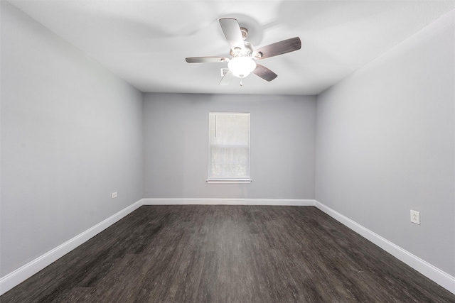 4016 Austin Ave, Waco, TX 76710 - unfurnished room with dark wood-style floors, a ceiling fan, and baseboards