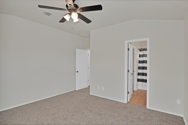 10152 Parker Springs Dr, Waco, TX 76708 - unfurnished bedroom with carpet floors, lofted ceiling, baseboards, and a ceiling fan