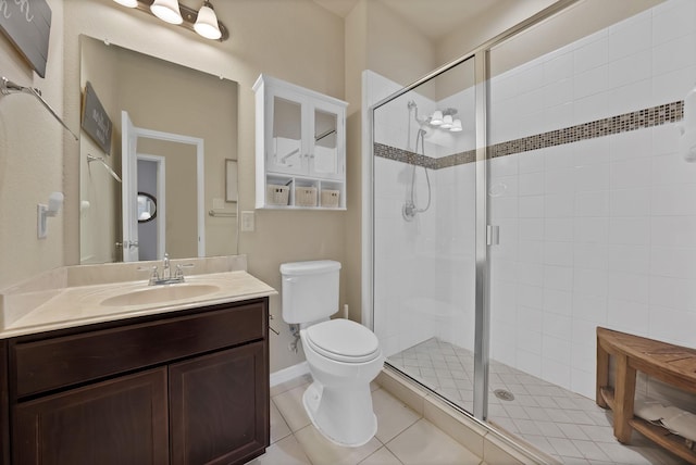 2202 Louis Trl, Weatherford, TX 76087 - full bathroom with a shower stall, toilet, and tile patterned floors
