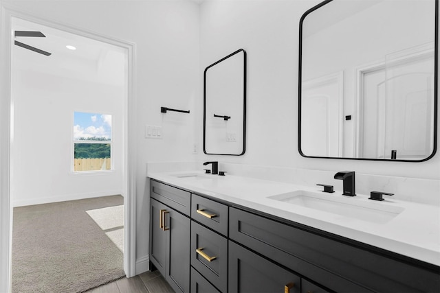 5512 San Jacinto Dr, Granbury, TX 76048 - full bathroom with double vanity and baseboards