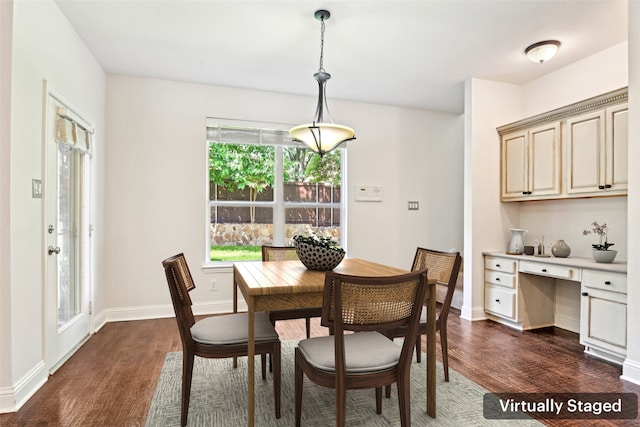 8604 Preston Wood Dr, Mckinney, TX 75072 - dining space featuring dark wood-type flooring and baseboards