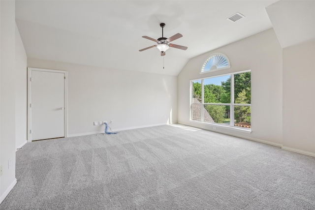 1612 University Dr, Allen, TX 75013 - carpeted spare room featuring baseboards, a ceiling fan, and lofted ceiling