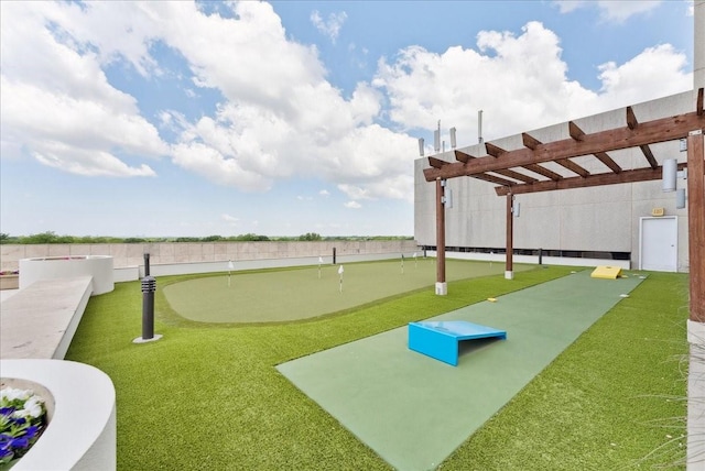 5909 Luther Ln Unit 1002, Dallas, TX 75225 - view of community featuring a putting area and a pergola