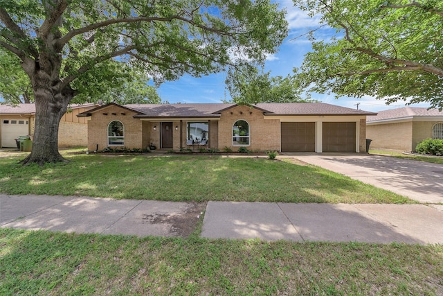 7616 Circle Dr, North Richland Hills, TX 76180 - single story home featuring a garage, brick siding, driveway, and a front yard