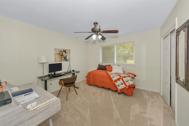7616 Circle Dr, North Richland Hills, TX 76180 - bedroom with carpet flooring, an office area, baseboards, and ceiling fan