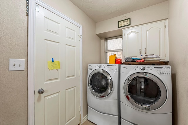 802 Walden Ct, Allen, TX 75002 - washroom featuring separate washer and dryer and cabinet space
