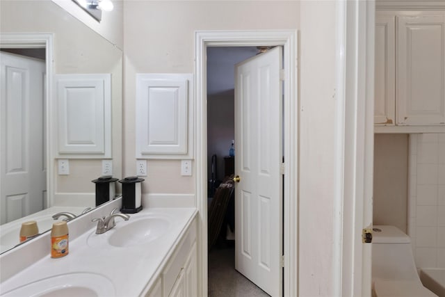 4620 Friars Ln, Grand Prairie, TX 75052 - bathroom with double vanity and a tub to relax in