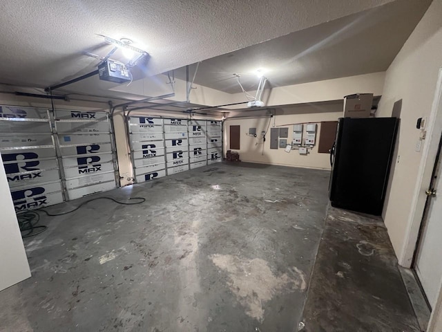 8205 Fountain Springs Dr, Plano, TX 75025 - garage with freestanding refrigerator and electric panel