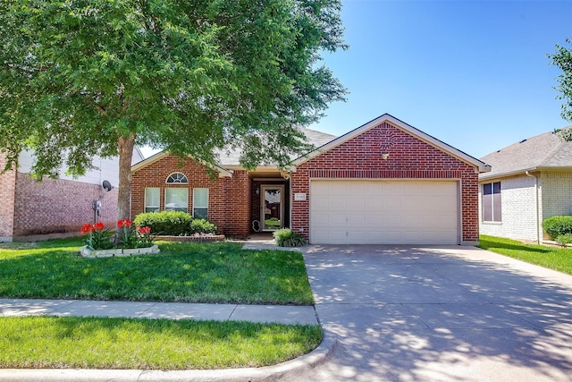 8348 Riversprings Dr, Fort Worth, TX 76053 - view of front of property featuring an attached garage, brick siding, driveway, and a front lawn
