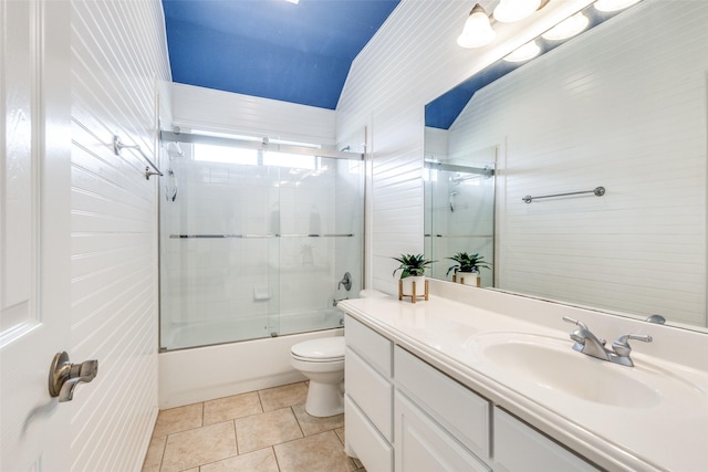 3209 S Bay Breeze Ln, Fort Worth, TX 76179 - full bathroom featuring tile patterned flooring, toilet, vanity, and enclosed tub / shower combo
