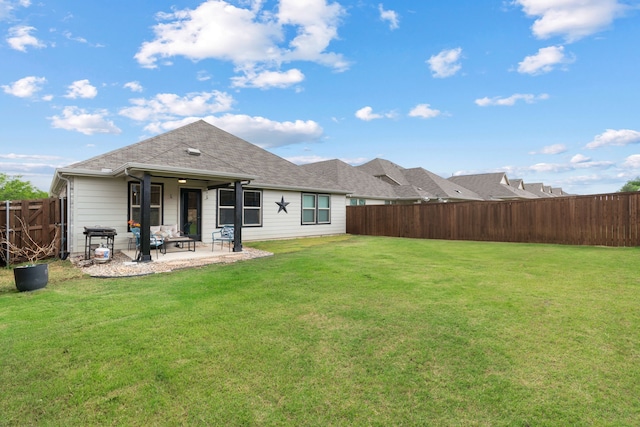3112 Kingsgarden Rd, Denton, TX 76207 - back of property with a patio area and a shingled roof