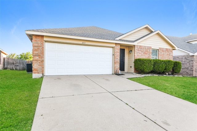 4913 Creek Ridge Trl, Fort Worth, TX 76179 - ranch-style home featuring brick siding, driveway, a garage, and central AC