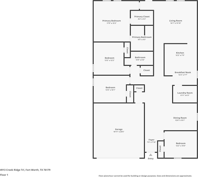 4913 Creek Ridge Trl, Fort Worth, TX 76179 - room layout