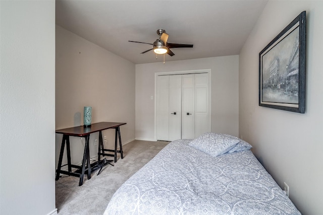 3552 Granada Ave Unit B, University Park, TX 75205 - bedroom with carpet, a closet, a ceiling fan, and baseboards