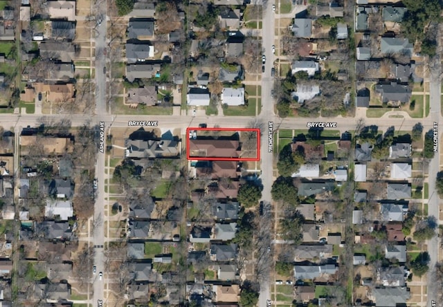 2100 Tremont Ave, Fort Worth, TX 76107 - aerial view of property's location featuring property parcel outlined