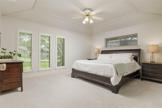 3212 Woodwind Ln, Dallas, TX 75229 - bedroom featuring vaulted ceiling, carpet, and a ceiling fan
