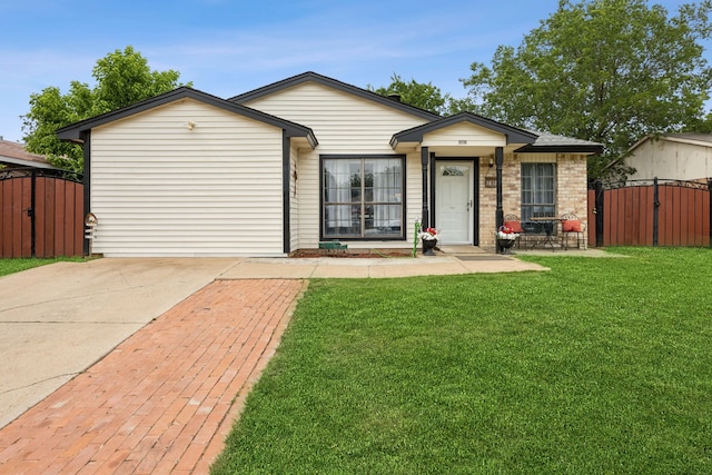 3812 Longmeadow Way, Fort Worth, TX 76133 - view of front of property with a shed, a gate, and a front yard
