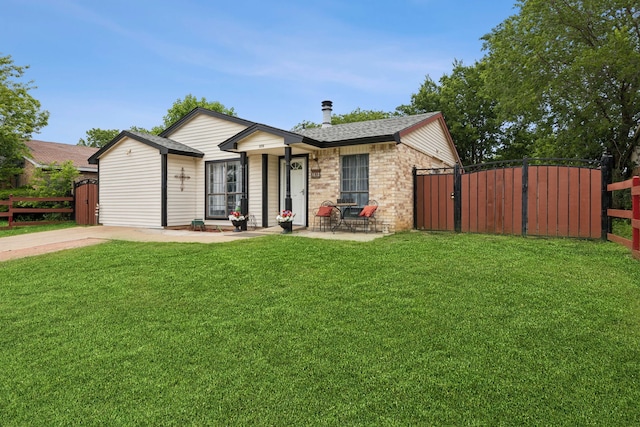 3812 Longmeadow Way, Fort Worth, TX 76133 - single story home with a gate, roof with shingles, and brick siding