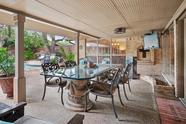 4322 Glenaire Dr, Dallas, TX 75229 - view of patio with fence and outdoor dining space