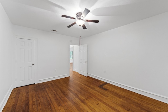 306 N Bordon St, Lorena, TX 76655 - spare room with baseboards, a ceiling fan, and wood finished floors