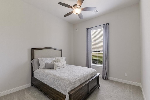 2720 Creek Crossing Ln, Midlothian, TX 76065 - bedroom with light colored carpet, baseboards, and a ceiling fan
