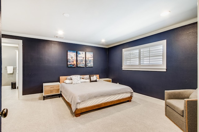 5 Walnut Creek Pl, Richardson, TX 75080 - carpeted bedroom featuring ornamental molding, recessed lighting, and baseboards