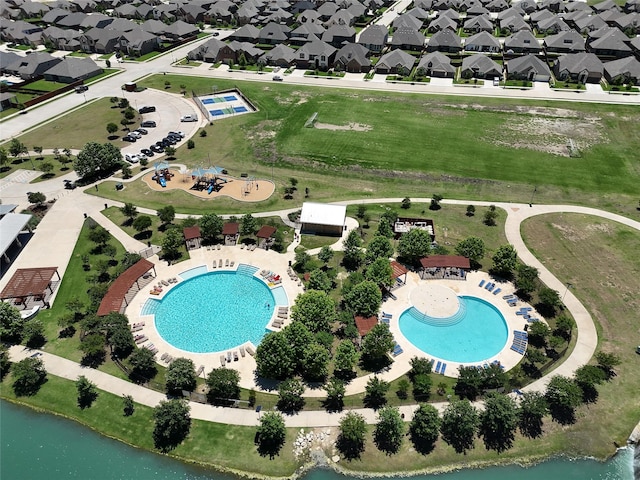 205 Mineral Point Dr, Aledo, TX 76008 - aerial view of a pool and a large body of water