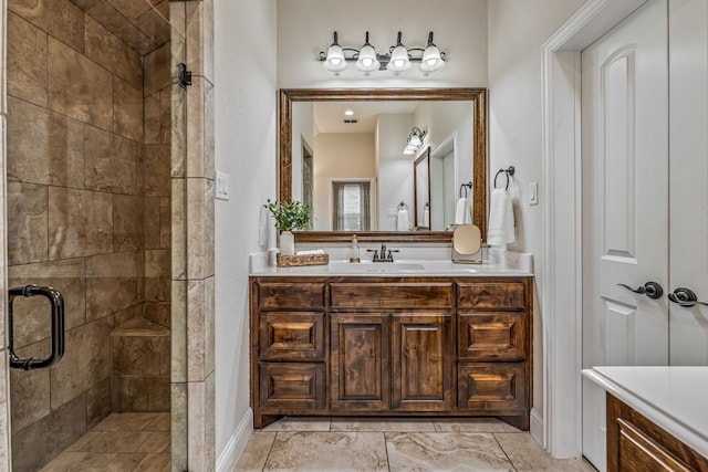 437 Sagebrush Dr, Aledo, TX 76008 - full bath with a shower stall, vanity, and baseboards