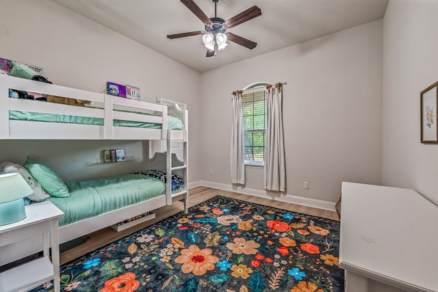 437 Sagebrush Dr, Aledo, TX 76008 - bedroom featuring wood finished floors, baseboards, and ceiling fan