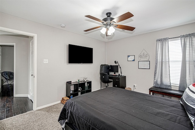 2420 Poplar Spring Rd, Fort Worth, TX 76123 - bedroom with multiple windows, baseboards, a ceiling fan, and carpet