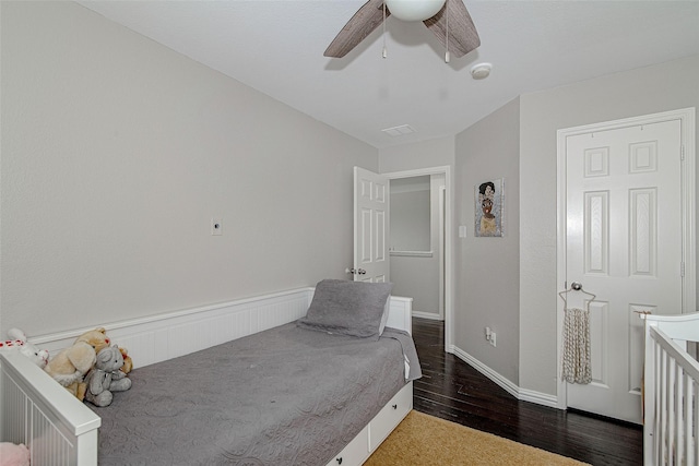 2420 Poplar Spring Rd, Fort Worth, TX 76123 - bedroom featuring wood finished floors, a ceiling fan, and baseboards