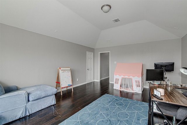 2420 Poplar Spring Rd, Fort Worth, TX 76123 - office space with wood finished floors, vaulted ceiling, and baseboards