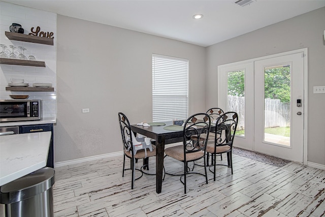 2420 Poplar Spring Rd, Fort Worth, TX 76123 - dining area featuring baseboards, recessed lighting, and light wood-style flooring