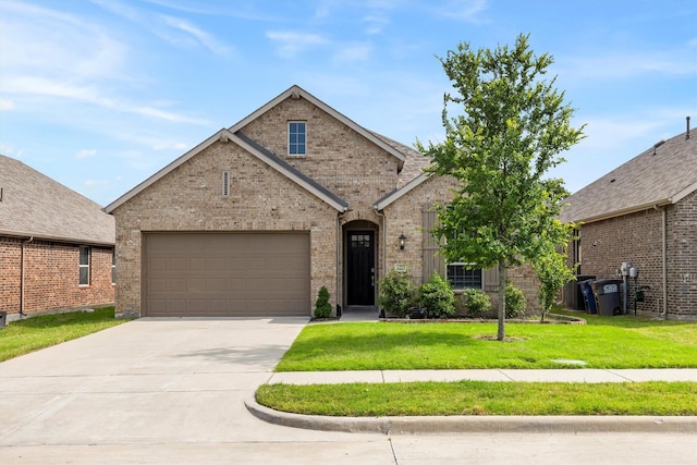 1714 Lone Lynx Way, Wylie, TX 75098 - traditional home featuring an attached garage, driveway, brick siding, and a front lawn