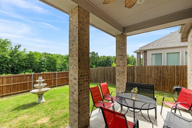 1714 Lone Lynx Way, Wylie, TX 75098 - view of patio with a ceiling fan and outdoor dining space