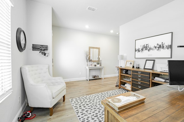 223 Quarry St, Melissa, TX 75454 - office with baseboards, light wood finished floors, and recessed lighting