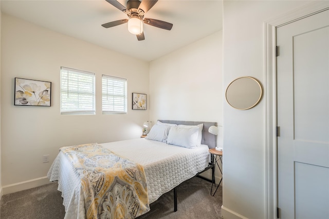 2025 Columbus Ave, Waco, TX 76701 - bedroom featuring carpet, baseboards, and a ceiling fan