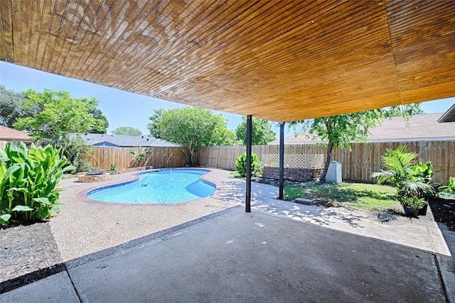 3229 Poteet Dr, Mesquite, TX 75150 - view of swimming pool featuring a patio area and a fenced backyard