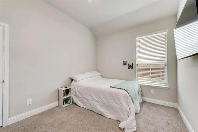 6005 Loving Ct, Midlothian, TX 76065 - bedroom featuring carpet flooring, vaulted ceiling, and baseboards