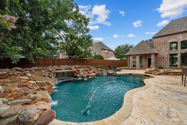 1809 Summit Ct, Keller, TX 76262 - view of pool with a fenced backyard, a patio, and a hot tub
