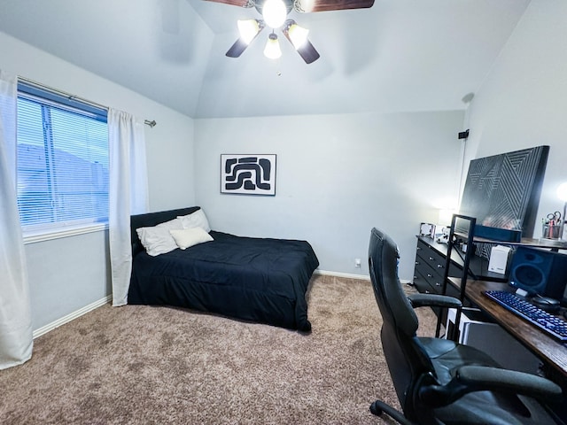 4237 Old Timber Ln, Fort Worth, TX 76036 - bedroom featuring carpet flooring, lofted ceiling, baseboards, and an office area