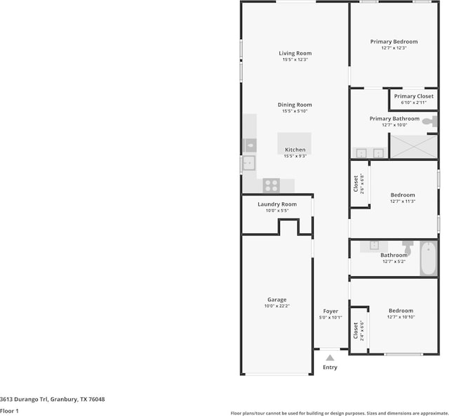 3613 Durango Trl, Granbury, TX 76048 - room layout