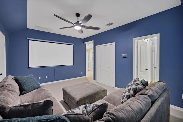 1123 Shadetree Ln, Allen, TX 75013 - carpeted home theater with ceiling fan and baseboards